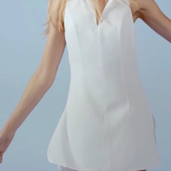 NWT Kit and Ace Stretch White Silk Hide and Sleek Minimalist Romper Size 10 - Picture 2 of 5